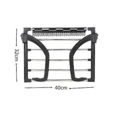 Clearance Express Torkställning, Vikbar Torkställning i Rostfritt Stål för Balkong, Fönsterbräda, Staket, Räcke, 32 * 40cm, Svart