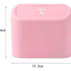 Outlet F Fityle Mini Bil Papperskorg, Skräporganisatör, Biltillbehör, Tryck-Typ Bil Papperskorg med Lock, Bil Papperskorg för Bil, Rosa pink