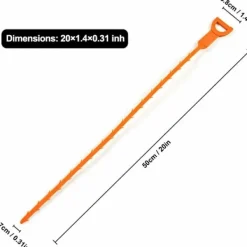 Discount Ferret Unblocker, 8-pack hårrengörare avloppsrensare - Orange