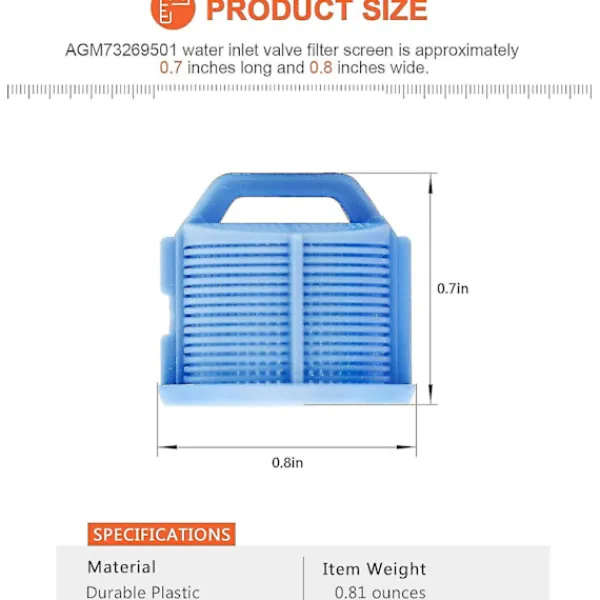 Hot Filter för tvättmaskinens vatteninlopp - Passar till Kenmore och Lg tvättmaskiner - 4-pack