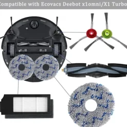 New Filterborste Duk Ersättnings Tillbehör Set för Ecovacs DEEBOT T20 Omni T10 Omni DEEBOT X1 Omni X1 Turbo X1 Plus Robotdammsugare (15 Delar)