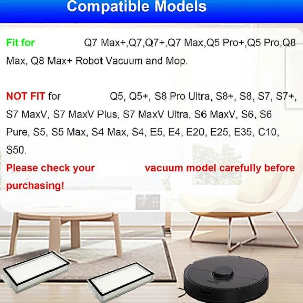 Hot Filterersättning Kompatibel för Roborock Q7 Max+, Q7, Q7+, Q7 Max, Q5 Pro+, Q5 Pro, Q8 Max, Q8 Max+ Robo