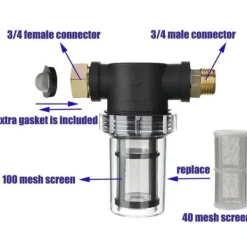 Online Filterpatron för tvättmaskin, amerikansk gänga, 3/4 trädgårdsslanganslutning - 1 st.