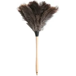 Hot Fjäderdammsvippa Mjuk Antistatisk Miljövänlig Tvättbar Återvinningsbar Rengöring Strutsfjäder Trähandtag Fluffig Dammvippa För Hemmet C