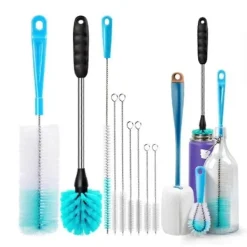 Outlet Flaskborste Rengöringsset för flaskor, Flaskrengörare med långt handtag för rengöring av ölflaskor med smal hals, Vinkaraff, Smal Kopp Vit...