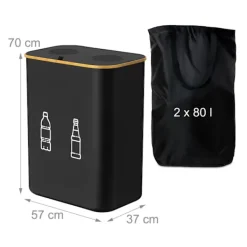 Online Northix Flaskuppsamlare med 2 avtagbara påsar, 160 liters kapacitet