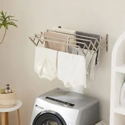 Discount Fällbar klädtork väggmonterad klädstång infällbar handdukshållare badrumshandduksställ utdragbar klädtork inomhus