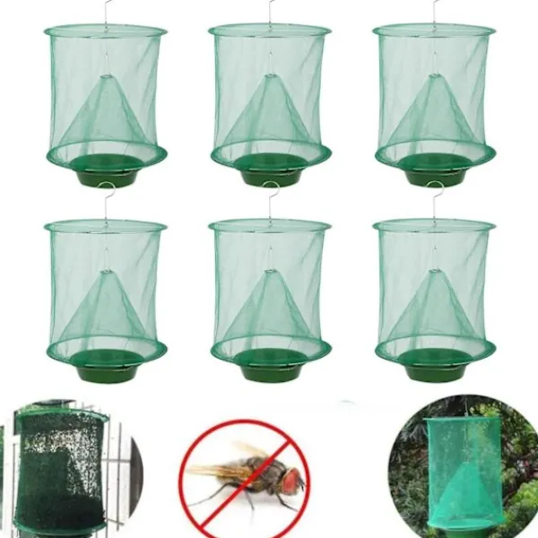 Clearance Flugfälla Utomhus 6-pack Ranch Flugfångare, Återanvändbar Flugbur green