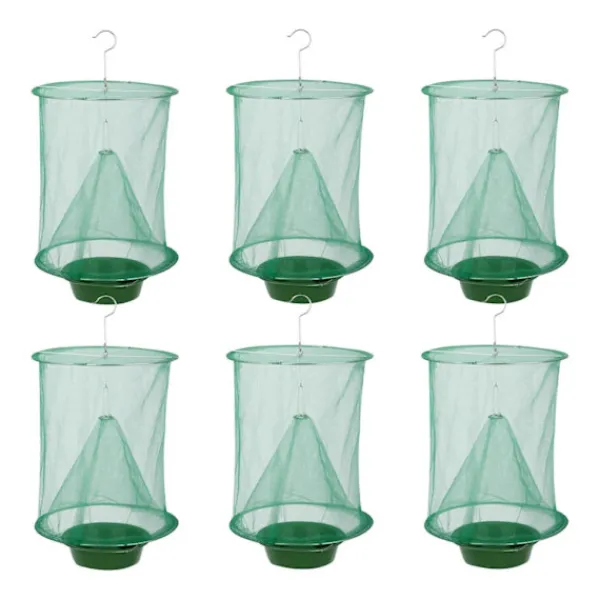 Clearance Flugfälla Utomhus 6-pack Ranch Flugfångare, Återanvändbar Flugbur green