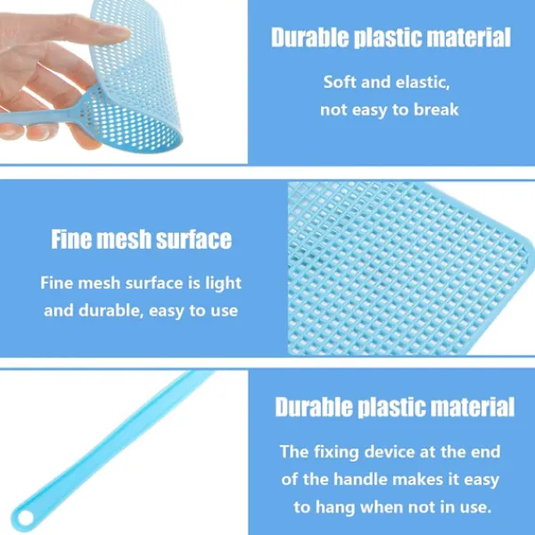 Online Flugfångare, 3 st plastflugfångare, manuell flugfångare för att avvisa flugor, myggor, insekter (blå, grön, rosa)