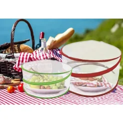 Online Flughuva Mat Flugskydd 3 stycken Matskärmsskydd för Mat med Olika Storlekar Hopfällbar