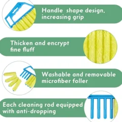 Outlet NICEGOU Fönsterjalusi Handhållen 7 Finger Persiennborste Rengöringsverktyg, 3 Färger 3-pack