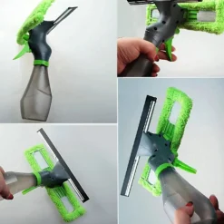Best Fönsterputsare, 3-i-1 Mikrofiberdukspad och Duschsqueegee med Sprayflaska, Fönsterputsningsutrustning