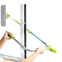 Discount Fönsterputsare med smart vinkel, utdragbart teleskophandtag och dubbelsidig fönsterskrapa för utsidan