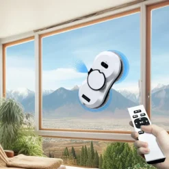 Best Fönsterputsningsrobot, Automatisk vattenspray Fönsterputsrobot 2800Pa Stark sugkraft Smart fönsterputsare, Fjärrkontroll Fönsterputsrobot