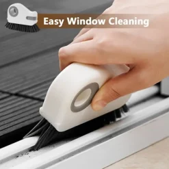 Clearance Fönsterrengöringsborste Spår - 2 i 1 Multifunktionellt Handrengöringsverktyg för Fönsterdörrar och Hörn för Kök Badrum Dörrrengöringsverktyg S
