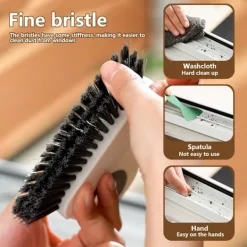 Clearance Fönsterrengöringsborste Spår - 2 i 1 Multifunktionellt Handrengöringsverktyg för Fönsterdörrar och Hörn för Kök Badrum Dörrrengöringsverktyg S