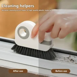 Clearance Fönsterrengöringsborste Spår - 2 i 1 Multifunktionellt Handrengöringsverktyg för Fönsterdörrar och Hörn för Kök Badrum Dörrrengöringsverktyg S