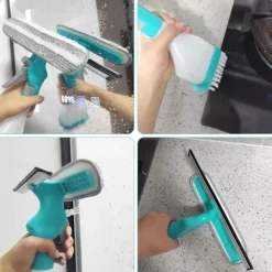 Fönsterskrapa med sprayfunktion 4 i 1 för fönster, dusch, badrum, K