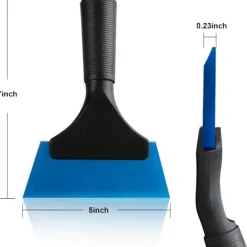 Best Superp Fönstertonad gummivattenblad, duschskrapa med halkfritt handtag, bilrengöringsverktyg, minitorkare för fönster, badrum (blå)