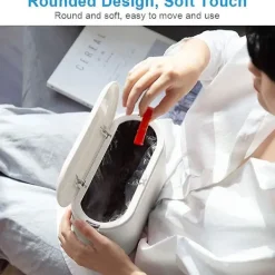 Discount Ö-formad Bordssopbehållare med Lock, Mini Sopbehållare Bordssopbehållare, Badrums Kosmetikbehållare Bordssopbehållare för Kök Badrum Kontorsbord Toalett C | Fyndiq