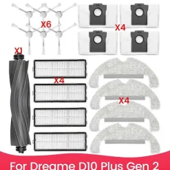 Discount För Dreame D10 Plus Gen 2 Robotdammsugare RLD32GD Tillbehör Huvudborste Sidoborste Hepa Filter Mopp C