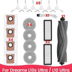 För Dreame L10s Ultra / L10 Ultra Robotdammsugare Huvudsidoborste Hepa-filter Moppduk Dammpåse B
