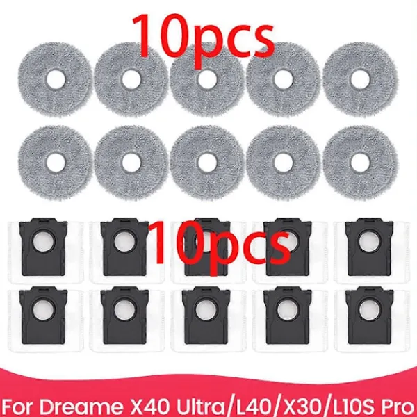 Discount För Dreame X40 Ultra/L40/X30/L10S Pro Ultra Heat Robotdammsugare Tillbehör Delar Dammsugarpåsar
