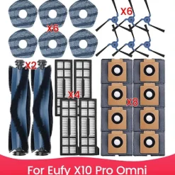 Best För Eufy X10 Pro Omni Robotdammsugare Delar Huvudborste Sidoborste Filter Moppduk Dammpåsar Tillbehör