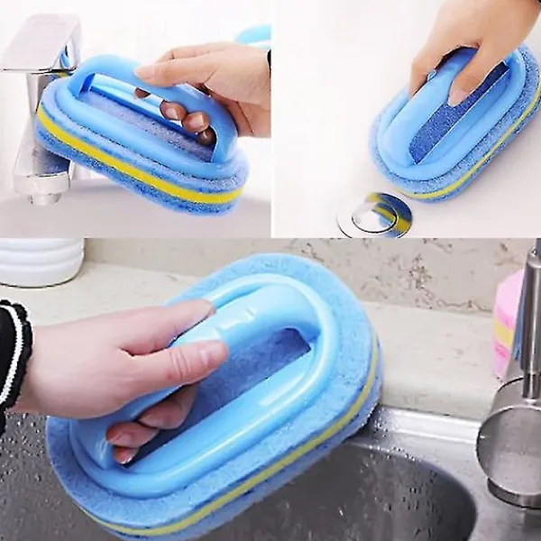 Online För Kök Städning Badrum Toalett Glas Väggrengöring Badborste Plasthandtag Svamp Bottenkarborste Fönsterputs Wc (ls)