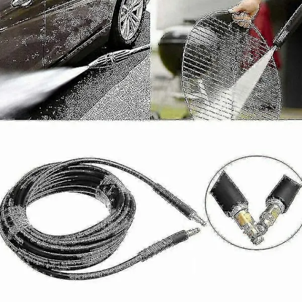 Clearance för Kärcher K2 K3 K4 K5 K6 K7 (6m) Högtryckstvättar Vattenrengöring Högtrycks Ersättningsslang Rengöringskit 6m/8m/10m/15m-Perfet