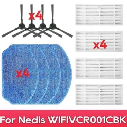 Outlet För Nedis WIFIVCR001CBK Sidoborste Filter Mopp Robotdammsugare Tillbehör Reservdelar As Shown
