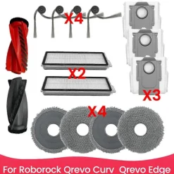 Discount För Qrevo Curv, Qrevo Edge Robotdammsugare Tillbehör Huvudborste Sidoborste Hepa Filter Moppduk Dammpåsar