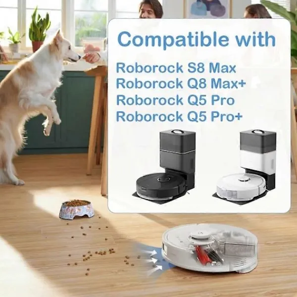 Best EURL För Roborock Q8 Max/ Q5 Pro Huvudborste Sidoborste Hepa Filter Moppduk 51 51 plast
