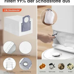 Online För Roborock Qrevo S/Qrevo MaxV/Qrevo Pro Huvudsidoborstar Hepa-filter Moppdukar Dammpåsar Ersättning