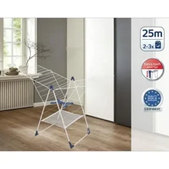 Hot LEIFHEIT Fristående torktumlare - - Classic 250 Flex - 81409 - Lätt att öppna/stänga - Tvättnät - 25 m - Vit