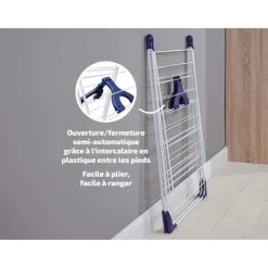 Hot LEIFHEIT Fristående torktumlare - - Classic 250 Flex - 81409 - Lätt att öppna/stänga - Tvättnät - 25 m - Vit