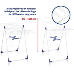 Hot LEIFHEIT Fristående torktumlare - - Classic 250 Flex - 81409 - Lätt att öppna/stänga - Tvättnät - 25 m - Vit