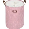 New Fristående tvättkorg med lock, hopfällbar extra stor tvättkorg med dragsko och handtag (rosa)