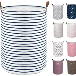 Best Fristående tvättkorg med lock, hopfällbar stor tvättkorg med dragsko