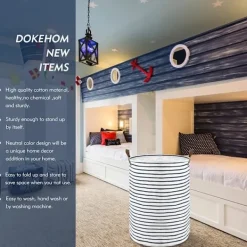 Best Fristående tvättkorg med lock, hopfällbar stor tvättkorg med dragsko