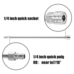 Förlängningsrör för högtryckstvätt, 17 tum, 1/4 tum snabbkoppling, högtryckstvättlans
