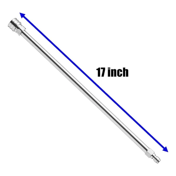 Förlängningsrör för högtryckstvätt, 17 tum, 1/4 tum snabbkoppling, högtryckstvättlans