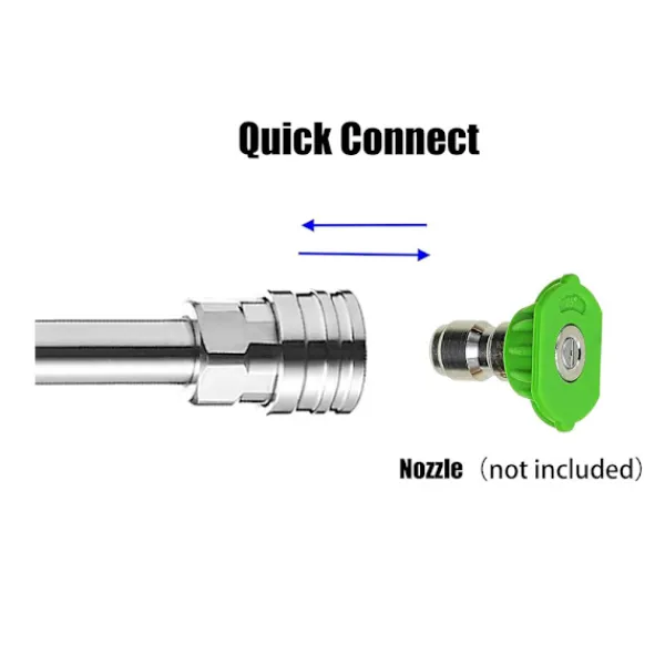 Förlängningsrör för högtryckstvätt, 17 tum, 1/4 tum snabbkoppling, högtryckstvättlans