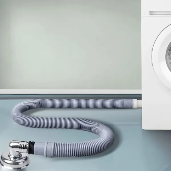 Clearance Förlängningsslang för tvättmaskiner, 1,5 m universell tvättmaskinsslang, avloppsslang för diskmaskin, förlängningsset