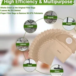 Hot Förpackning med 10 påsar för Kärcher A2004/ A2054 / WD2250/ MV2/ WD2 ersättningsdammsugarpåse