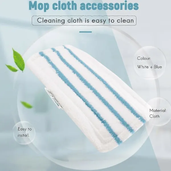 New unbranded Förpackning med 5 tvättbara mikrofiberkuddar för Black&Decker ångmopp, ersättningsöverdrag kompatibelt med FSM1616, FSM1630 White Blue WhiteBlue