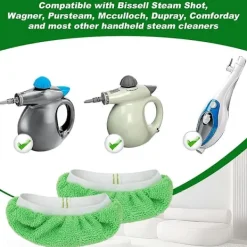 Clearance Förpackning med 5 tvättbara mikrofiberkuddar för Black&Decker ångmopp ersättningsöverdrag kompatibelt med FSM1