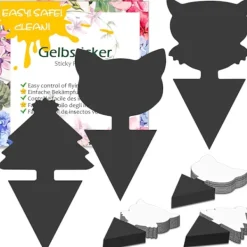 Clearance Fruktflugfällor 30 Stycken Dubbelsidiga Klisterfångare Diskret Svart Design för Hemmabruk