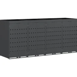 Sale vidaXL Förvaring för 4 soptunnor Antracit 272 x 77,5 x 121,5 cm